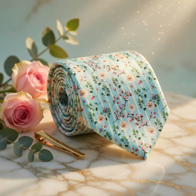 Gravata Flor Silvestre Verde-Menta (Criador carregado)