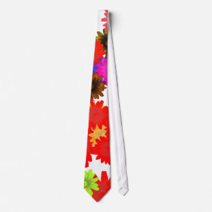 Gravata Flor vermelho e branco