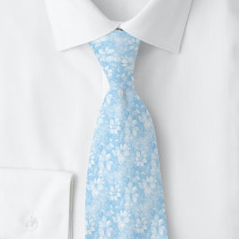 Gravata Floral Azul Bebê