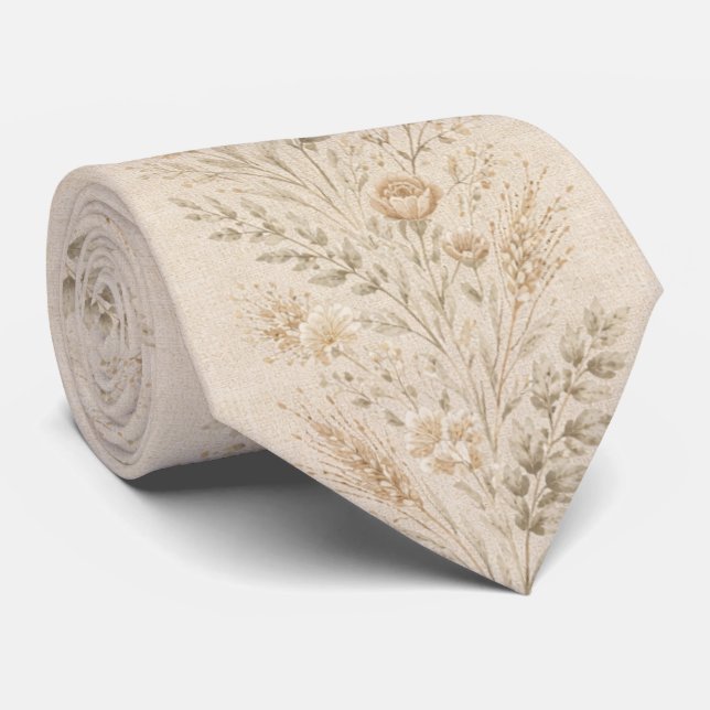 Gravata Floral Boho Suave (Rolled)