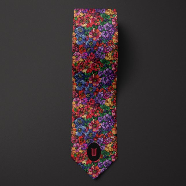 Gravata Floral Colorida de Verão Brilhante (Criador carregado)