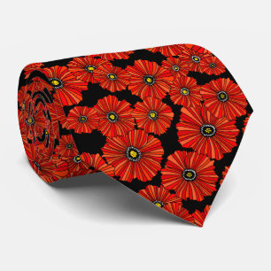Gravata floral da papoila vermelha