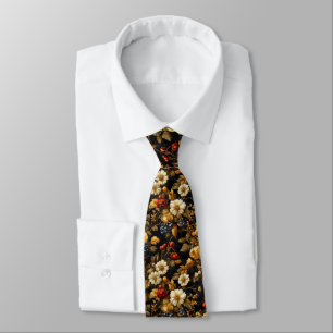 Gravata Floral Dark Academia