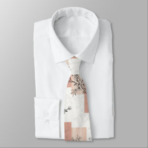 Gravata Floral de Pássaro Vintage em Listra Toile (3)