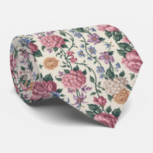 Gravata Floral de Peônia Pastel
