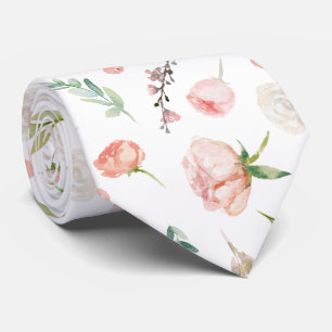 Gravata Floral de Verão com Flores de Aquarela Cor