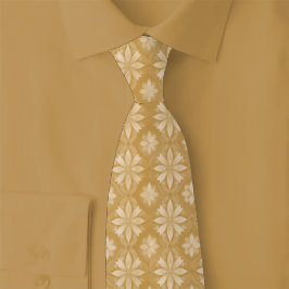 Gravata Floral Geométrico Caramelo