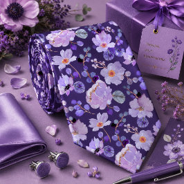 Gravata Floral Lavanda Roxa