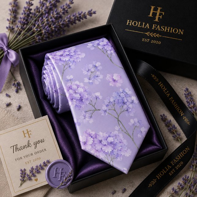 Gravata Floral Lavanda Roxa (Criador carregado)