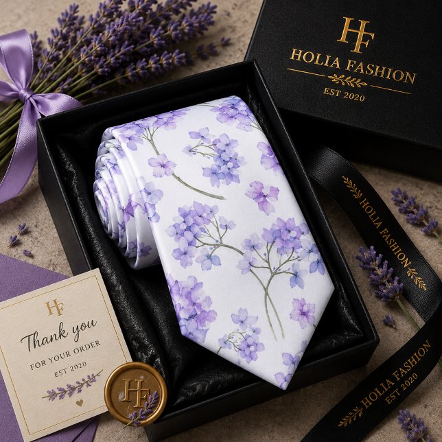 Gravata Floral Lavanda Roxa (Criador carregado)
