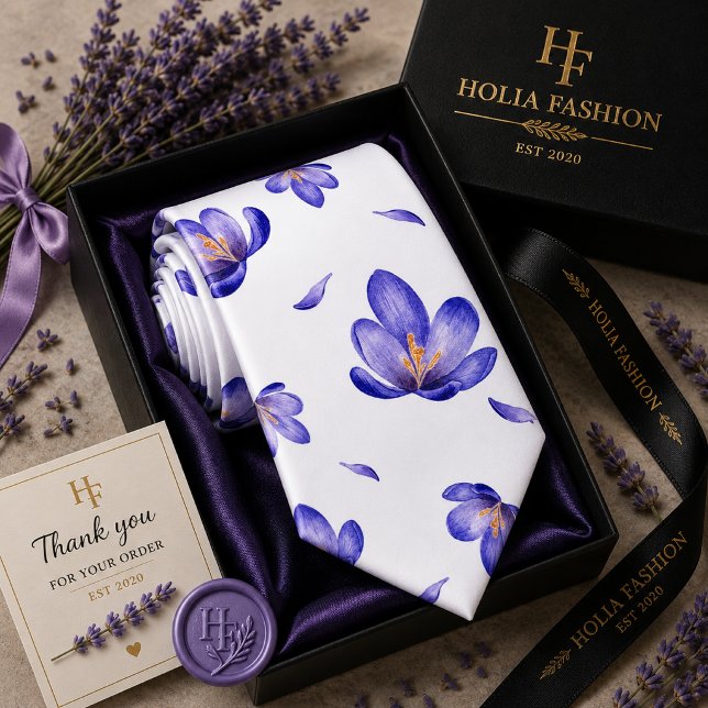 Gravata Floral Lavanda Roxa (Criador carregado)
