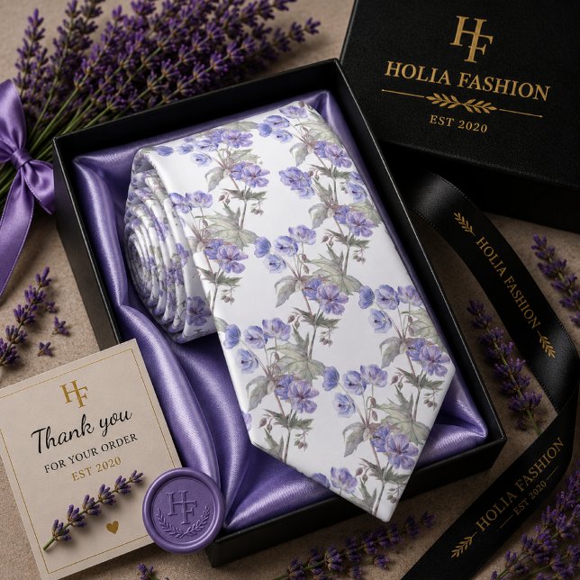 Gravata Floral Lavanda Roxa (Criador carregado)