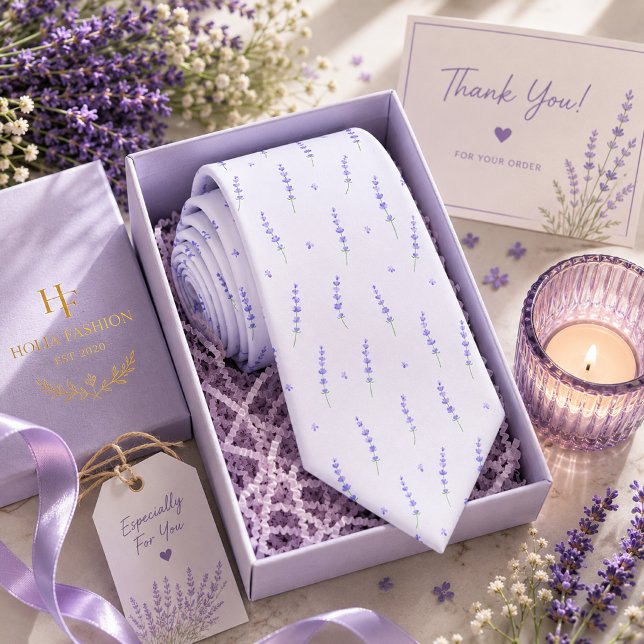 Gravata Floral Lavanda Roxa (Criador carregado)