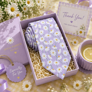 Gravata Floral Lavanda Roxa