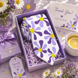 Gravata Floral Lavanda Roxa