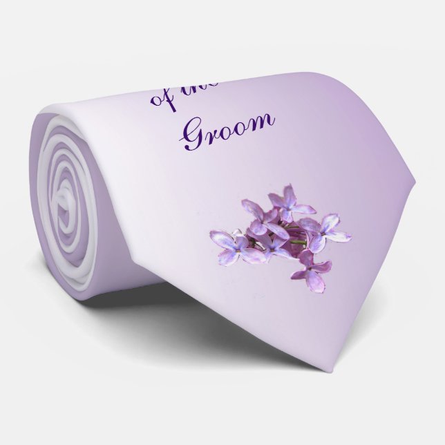 Gravata Floral Lilac Flores Casando Avô de Groom (Rolled)