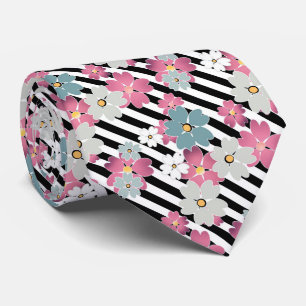 Gravata Floral, listrado