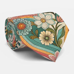 Gravata Floral Marrom dos Anos 70 – Moda Elegante