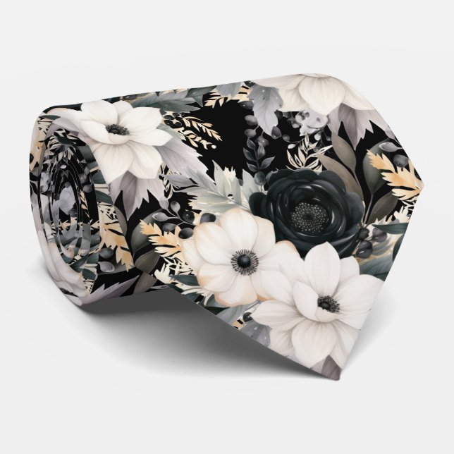 Gravata Floral Moderna | Ocasões Especiais Formais (Rolled)