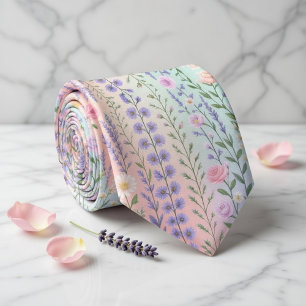 Gravata Floral Pastel