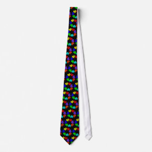 Gravata Floral Rainbow Hearts Tie