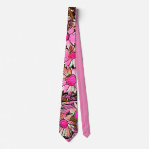 Gravata Floral Rosa