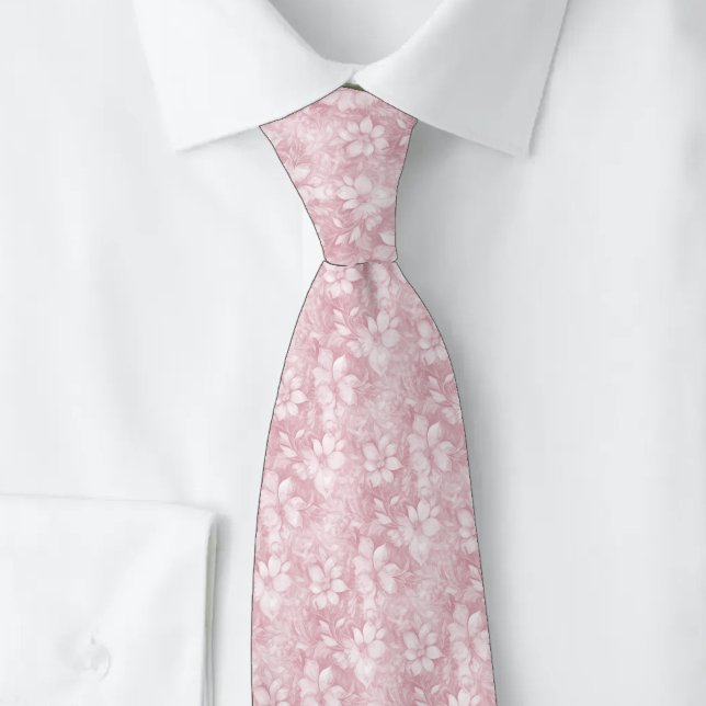 Gravata Floral Rosa Empoeirado (Criador carregado)