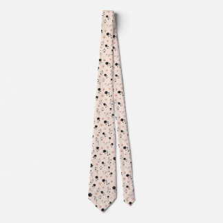 Gravata Floral Rosa Preto