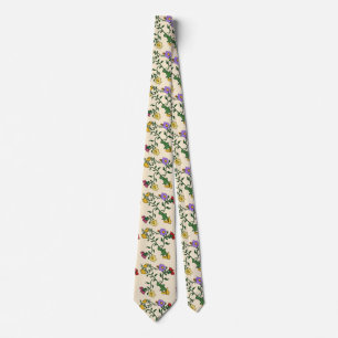 Gravata Floral Vintage Padrão Botânico Elegante