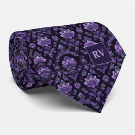 Gravata Floral Vitoriano Roxo Escuro