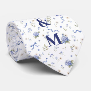Gravata Flores Azuis Navy Casamento Floral Casal Noivo
