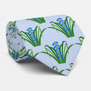 Gravata Flores Azul-Bebê Menino Padrão Primavera