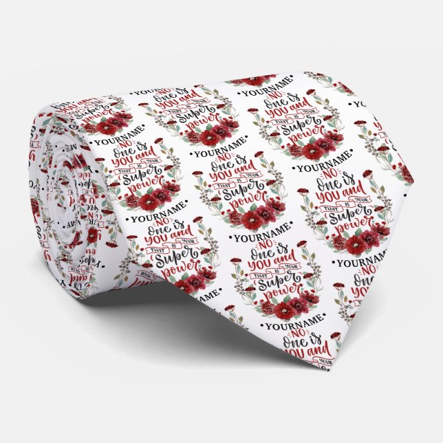 Gravata Flores Borgonhetas Ninguém é você e esse é o seu p (Rolled)