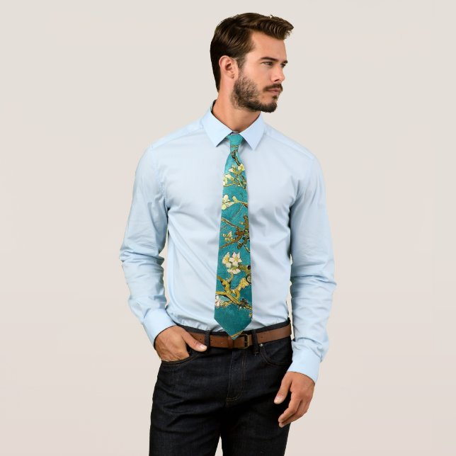 Gravata Flores de Amendoeira de Van Gogh Impressionismo Cl (In Situ)