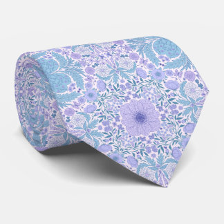 Gravata Flores de jardim retrô em azul e violeta