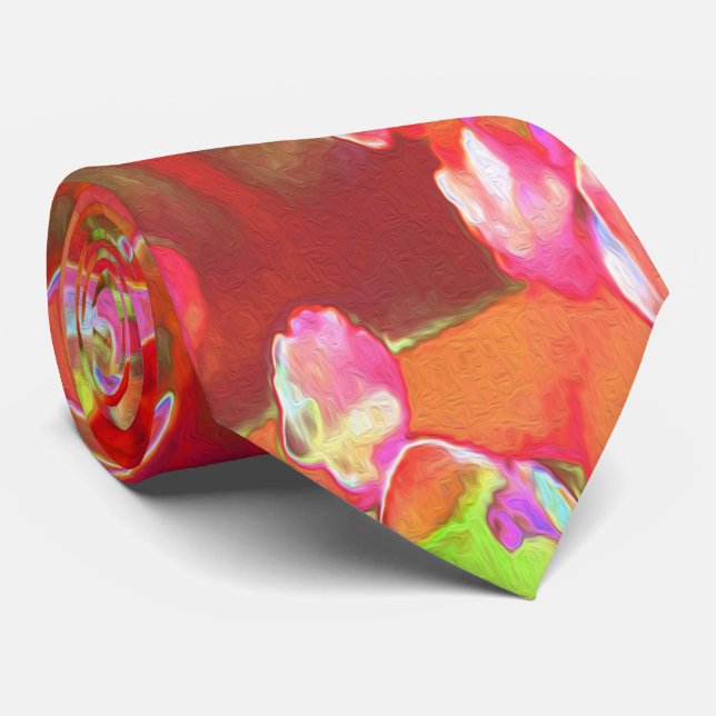 Gravata Flores de Sedum Suculento Vermelho em Laranja Quei (Rolled)