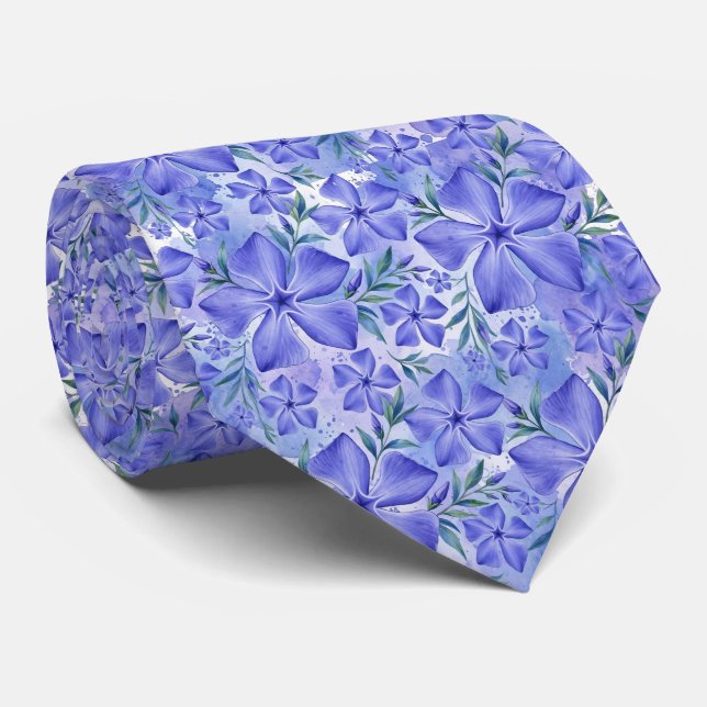 Gravata Flores de Vinca Azul Violeta Vinca Blossoms (Rolled)