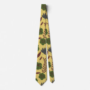 Gravata Flores e borboletas, sem costura, de tipo floral