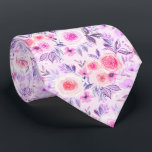 Gravata Flores e folhas aquáticas 3<br><div class="desc">Flores e folhas pintadas à mão</div>