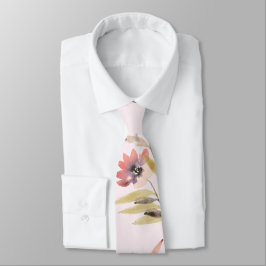 Gravata Flores e Folhas Vintage Watercolor