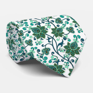 Gravata Flores Green Paisley