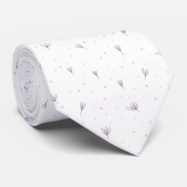 Gravata Flores Lilac (Rolled)
