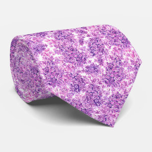 Gravata Flores lilás cor-de-água rosa