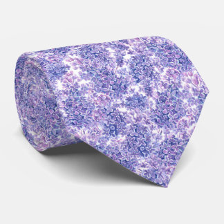 Gravata Flores lilás de cor aquosa violeta