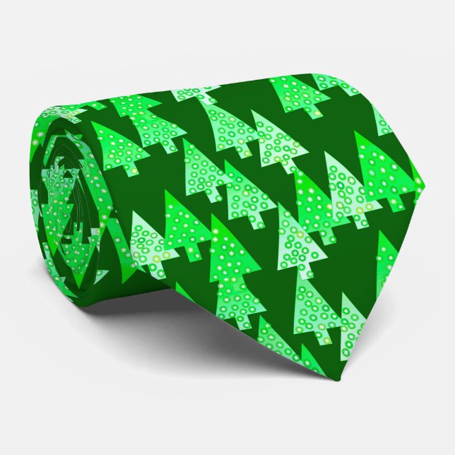 Gravata Flores modernas árvores de Natal - Pinho verde (Rolled)