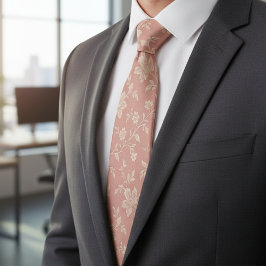 Gravata Flores Rosa Poeirento Vintage Elegantes Românticas