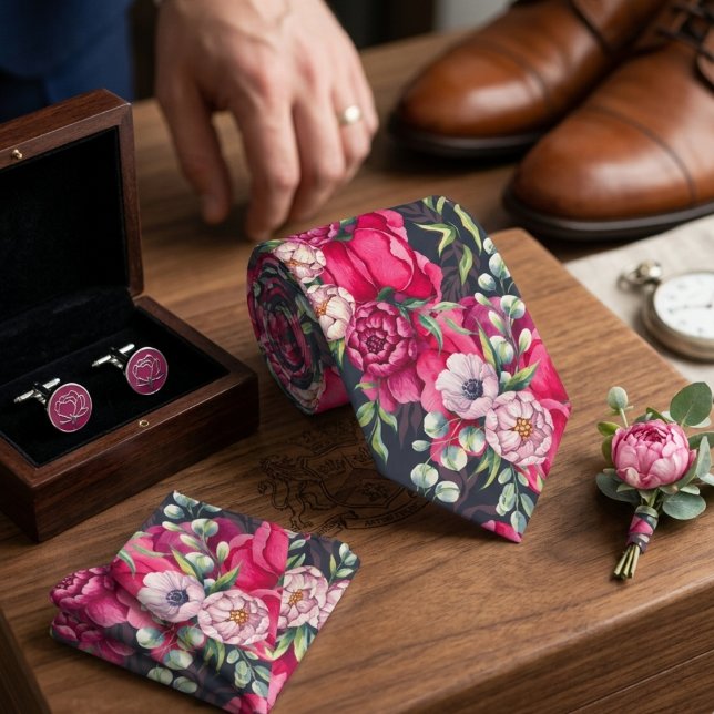 Gravata Flores Rosa Vermelho (Criador carregado)