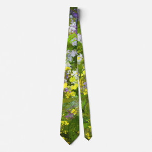 Gravata Flores Selvagens Impasto - Arte Flor Original