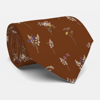 Gravata Flores Silvestres Botânicos Elegantes Vintage Marr