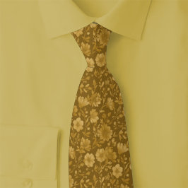 Gravata Flores Silvestres Caramelo